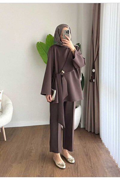 by nursel çiçek Women's Trend Side Tie Double Scuba Suit