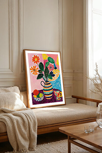 Dekorsiahome Tek Parça Ahşap Çerçeveli Oturma Odası Salon Mutfak Tablosu TK2160