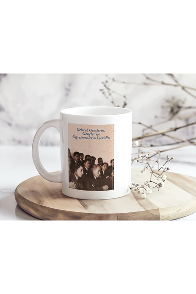 Beramussa Atatürk Themed Mug – “Youths Are the Work of Teachers” Teacher's Da...