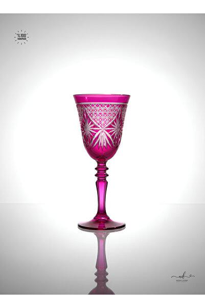 AKDEN STORE Kristal Kesme Dekor Ayaklı Su Bardağı, Ayaklı Kadeh