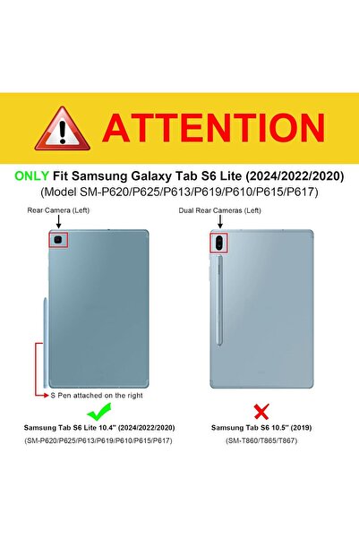 HYX Keyboard Case for Samsung Galaxy Tab S6 Lite 10.4 Inch (2024/2022/2020) - Black