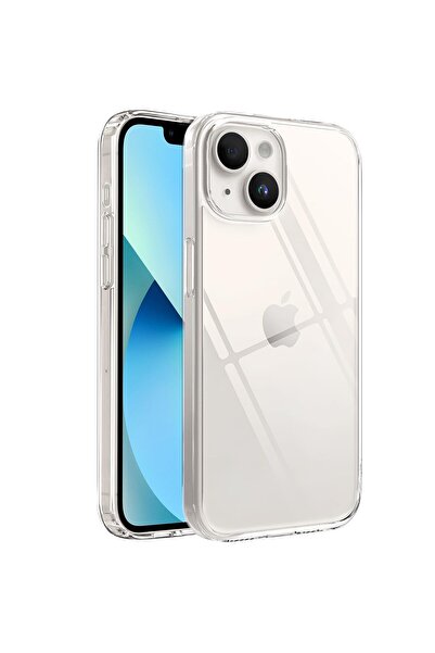 Hype Store iPhone 13-14 ile Uyumlu Cyrstal Şeffaf Silikon Kılıf Arkası Sert P...