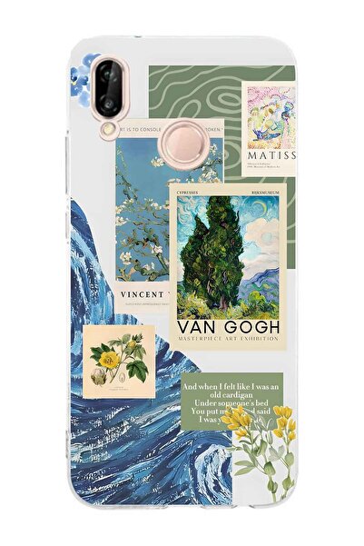 FLAMENKO حافظة هاتف شفافة متوافقة مع هواوي P20 لايت بنمط فان جوخ