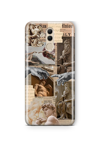 FLAMENKO حافظة هاتف شفافة بنمط كولاج تمثال عصر النهضة متوافقة مع هاتف هواوي م...