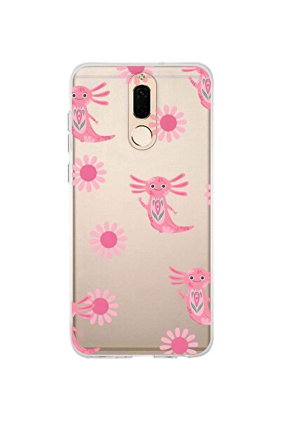 FLAMENKO حافظة هاتف شفافة بنمط أكسولوتل الوردي المتوافقة مع هاتف هواوي ميت 10 لايت