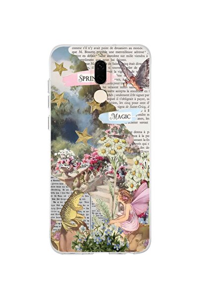 FLAMENKO حافظة هاتف شفافة بنمط سحر الربيع متوافقة مع هاتف هواوي ميت 10 لايت