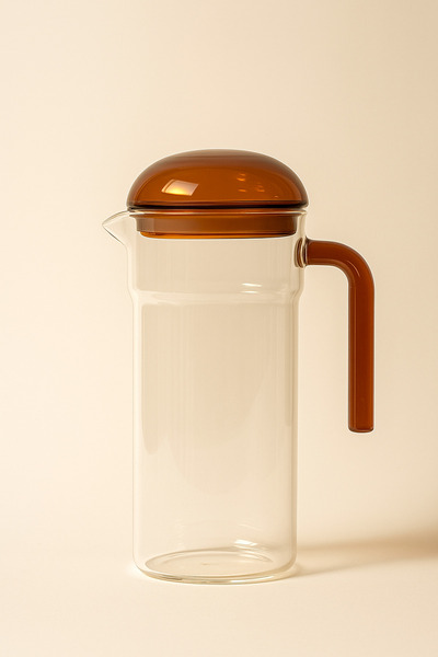 Mirilliahome Kapaklı Cam Sürahi – Renkli Kulp Tasarım