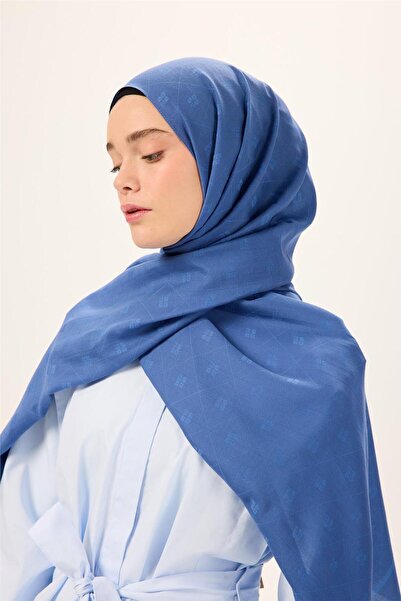 Silk Home شال ليفا من القطن والبوليستر بلون النيلي ذو ملمس طبيعي وقابل للتنفس...