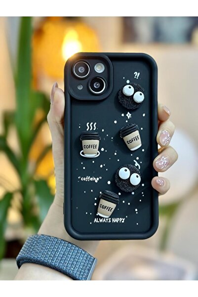 Hype Store Black coffee cookie design case compatible with go accessory iphon...