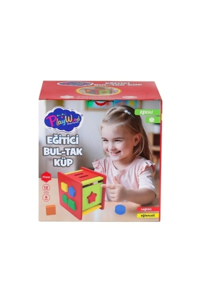 Hepsilazım Wooden Intelligence Game Educational Bul Tak Cube Toy 12 Pieces 6 ...