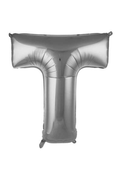 FESTİLO بالون فويل على شكل حرف فضي اللون 100 سم 40 بوصة متوافق مع الهيليوم