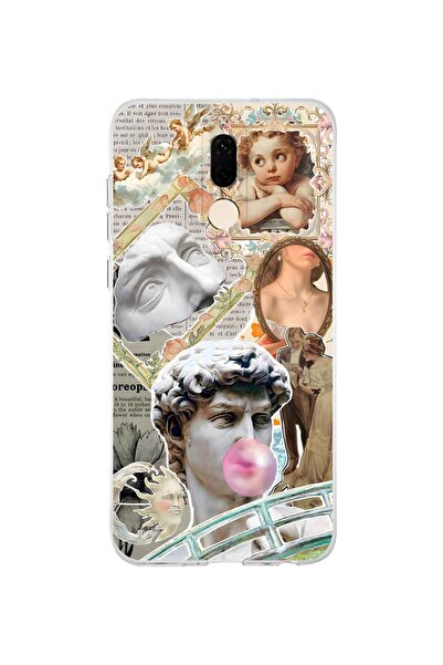 FLAMENKO حافظة هاتف شفافة بنمط كولاج رينيسانس متوافقة مع هاتف هواوي ميت 10 لايت