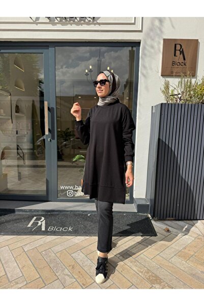 MissWhence 38020 Zipper Detail Women's Tunic Black