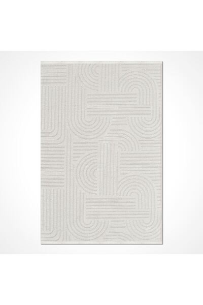 Crea Halı Rana Beyaz - Geometrik, Modern, Dokuma Halı (Özel Ölçü İmkanı)