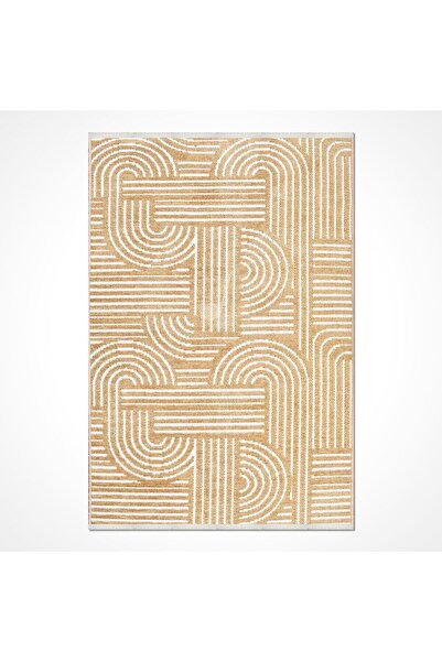 Crea Halı Rana Hardal - Geometrik, Modern, Dokuma Halı (Özel Ölçü İmkanı)