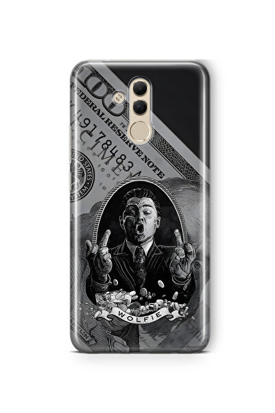 FLAMENKO حافظة هاتف شفافة متوافقة مع هاتف Huawei Mate 20 Lite بنمط Wolfie