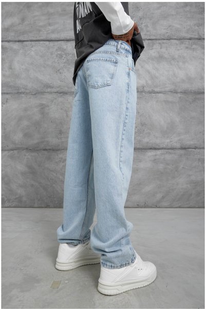 Mob Yeni Sezon Mavi Baggy Pantolon Erkek