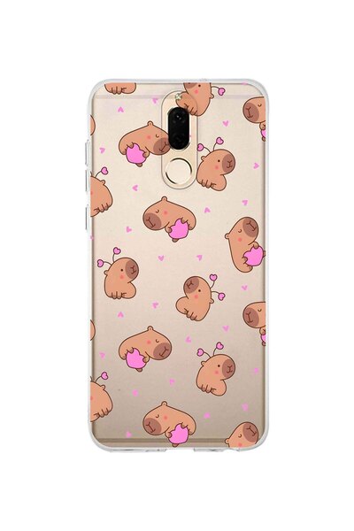 FLAMENKO حافظة هاتف شفافة متوافقة مع هاتف Huawei Mate 10 Lite بنمط كابيبارا ا...