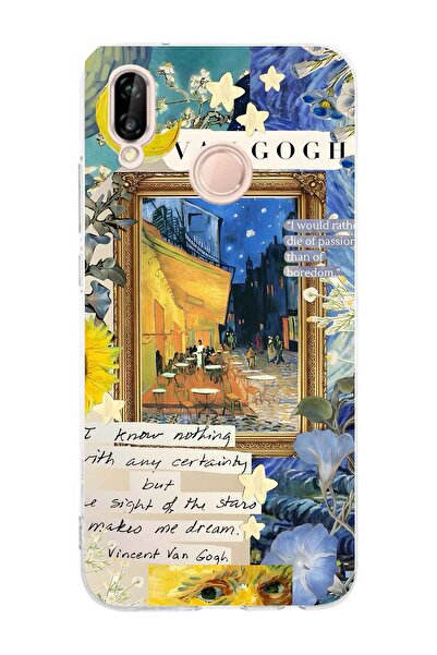 FLAMENKO حافظة هاتف شفافة بنمط فان جوخ كافيه تراس متوافقة مع هاتف هواوي P20 لايت