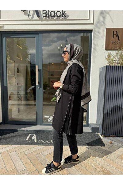 MissWhence 38020 Zipper Detail Women's Tunic Black