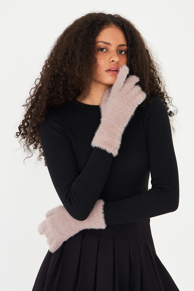 OX-RA Beige Plush Soft Textured Gloves