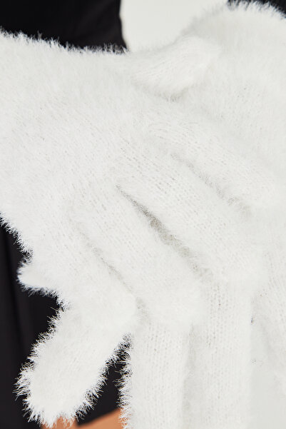 OX-RA White Plush Soft Textured Gloves