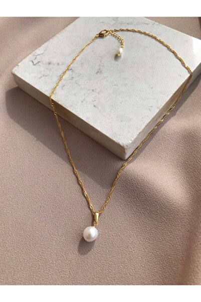 BuinJewellery Tek İnci Zincir Kolye