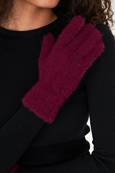 OX-RA Burgundy Plush Soft Textured Gloves