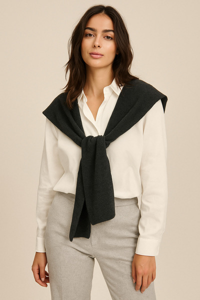 Sebir Moda Single Color Knitwear Acrylic Daily Office Shawl