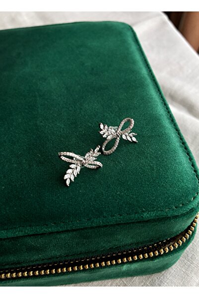 Miltonia Yaprak Gümüş Çelik Küpe