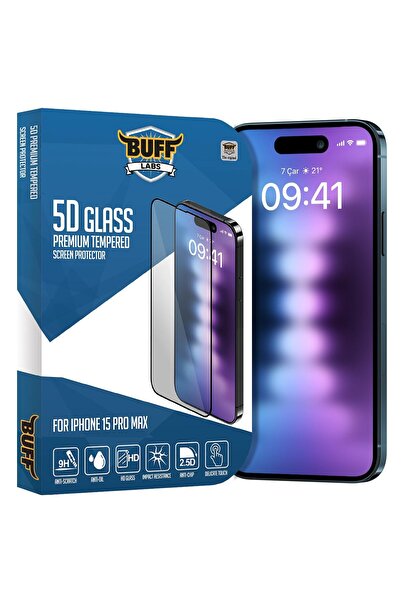 Hype Store واقي شاشة زجاجي 5D متوافق مع هاتف LABS iPhone 15 Pro، شفاف