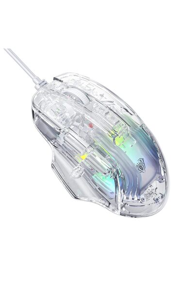 Hype Store Aula s80 7200dpi 7-key rgb transparent optical gaming mouse