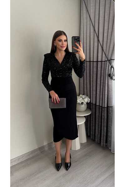 Miasista Payet Detay Kalem Elbise