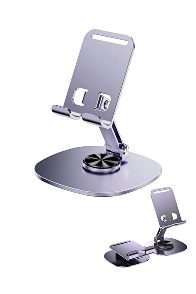 Hype Store Metal Aluminum 360 Degree Rotatable Yk Tabletop Phone Holder, Heig...