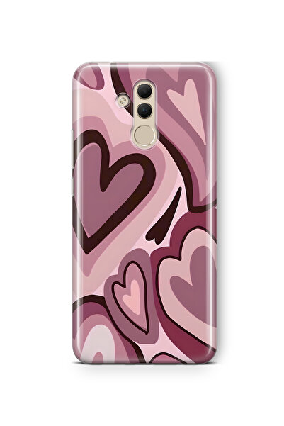 FLAMENKO حافظة هاتف شفافة متوافقة مع هاتف هواوي ميت 20 لايت بنمط قلب باللون ا...