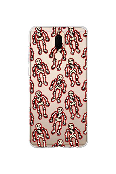 FLAMENKO حافظة هاتف شفافة بنمط هيكل عظمي متوافقة مع هاتف Huawei Mate 10 Lite