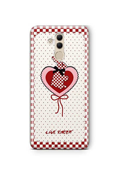 FLAMENKO حافظة هاتف شفافة متوافقة مع هاتف هواوي ميت 20 لايت بنمط أرنب مربع أحمر