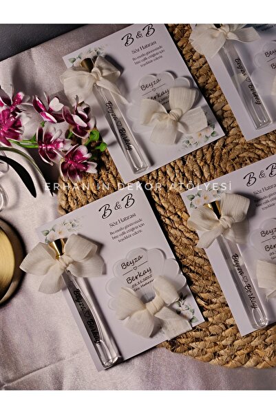 Erhan'ın Dekor Atölyesi El Emeği Ürünler Kurdele Detaylı Kolonya Magnet Söz N...