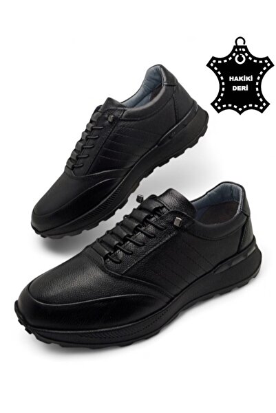 MAGIC SHOES Men's Inner Outer Genuine Leather Ultra Comfortable Orthopedic Sole Lightweight m Transitional Black Casual Sports Shoes