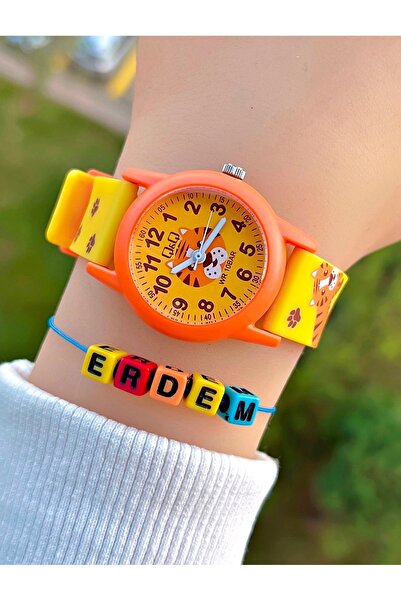 Q&Q Silikon Kordonlu 10 Atm Su Geçirmez Erkek Çocuk Kol Saati Kişiye Özel Hed...
