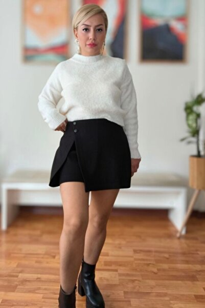 MADAMMERY Kaşe Short Skirt Oversized Wide Fit
