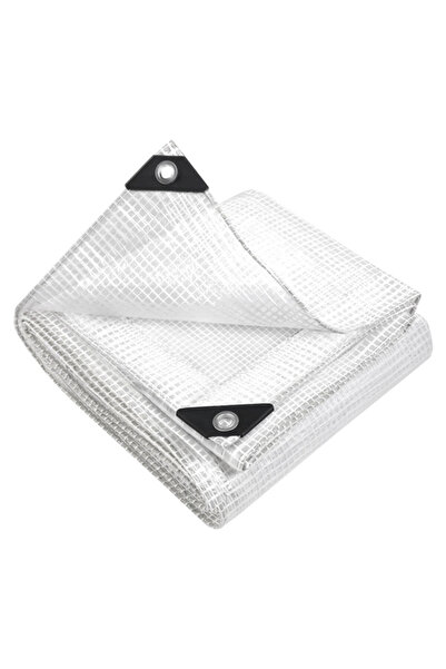 gwd Waterproof tarpaulin 3x4 m 100g/sqm, UV+ and frost protection, 12 mm steel mesh, transparent