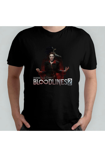 Pixxa Vampire the Masquerade Bloodlines 2 100% Cotton Crew Neck T-Shirt
