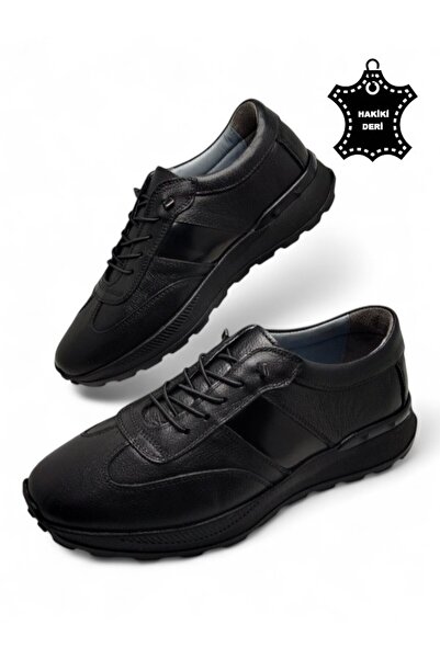 MAGIC SHOES Men's Inner Outer Genuine Leather Ultra Comfortable Orthopedic Sole Lightweight m Transitional Black Casual Sports Shoes