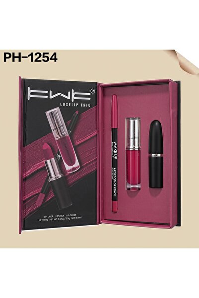 KWK طقم روج ثابت + جلوس شفايف +محدد شفايف