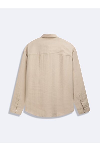 Ltb Long Sleeve Button Front Basic Gray Shirt