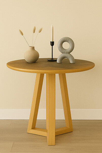 Onouqo Palermo Basic Yuvarlak Modern Rustik Retro Dekoratif Ahşap Yan Mantar ...