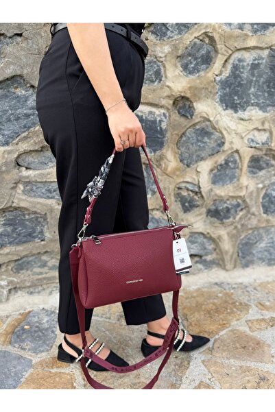 Just Polo Women's Original Adjustable Strap Soft Leather Shawl Detailed Luxury Hand and Shoulder Bag