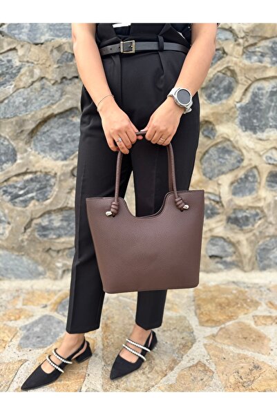 Just Polo Women's New Season Large Size Soft Leather 3 Compartment Luxury and Stylish Handbag Shopper