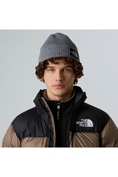 THE NORTH FACE Logo Box Cuffed Unisex Gri Outdoor Bere